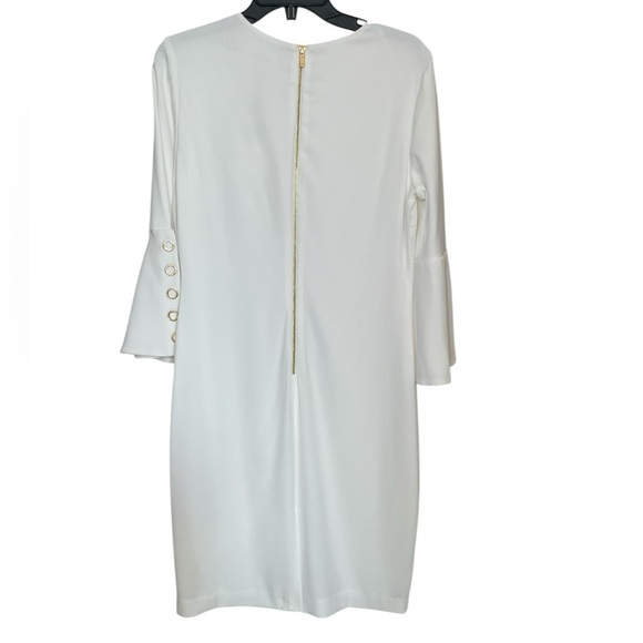 Calvin Klein Off White Dress with flared sleeves sz 6 - Picture 3 of 6